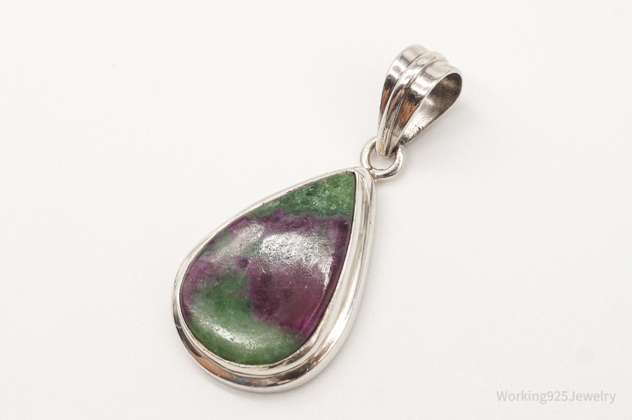 Vintage Large Anyolite Ruby-Zoisite Sterling Silver Pendant | Jewelry > Necklaces > Pendants | Wiccan Center