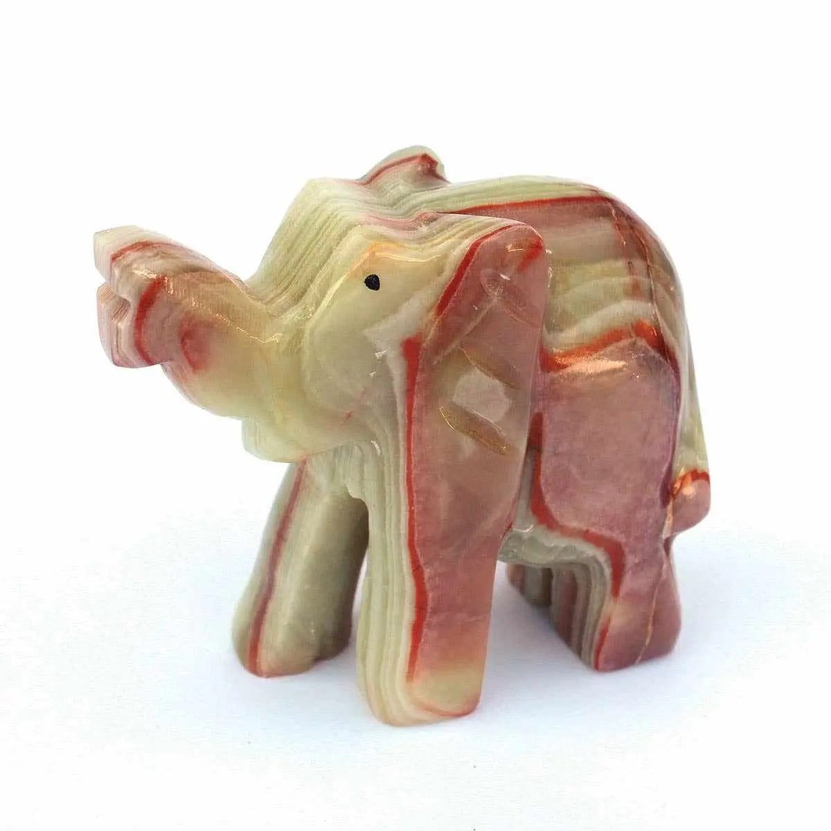 Hand-Carved Onyx Elephant Figurine – 3 Inch Stone Decor | All Crystals | Wiccan Center