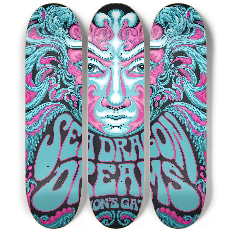 Sea Dragon Lion's Gate Skateboard Set – 3-Piece Fantasy Art Series | Skateboard | Wiccan Center