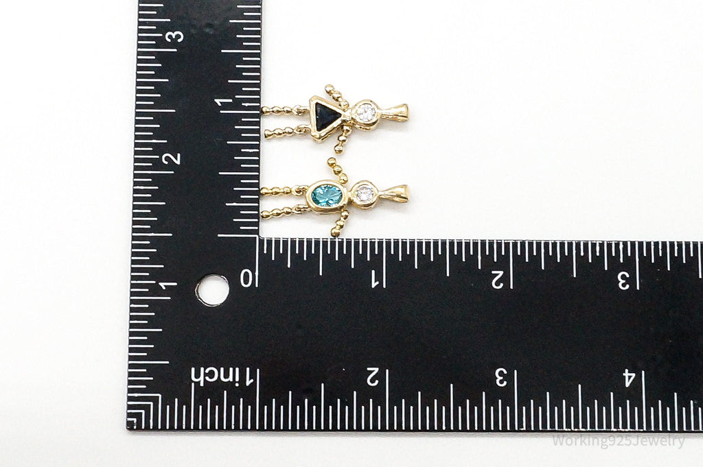 Gold Vermeil Cubic Zirconia Blue Topaz Sapphire Sterling Silver Pendants | Jewelry > Necklaces > Pendants | Wiccan Center