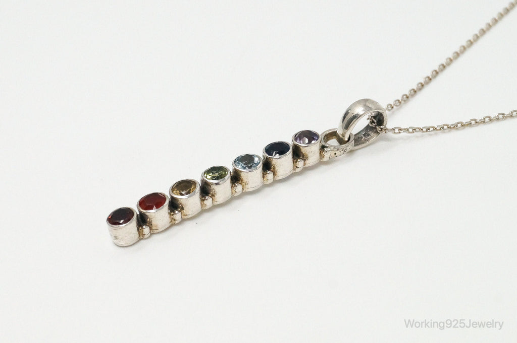 Vintage Multi Gemstone Sterling Silver Necklace | Jewelry > Necklaces > Pendants | Wiccan Center