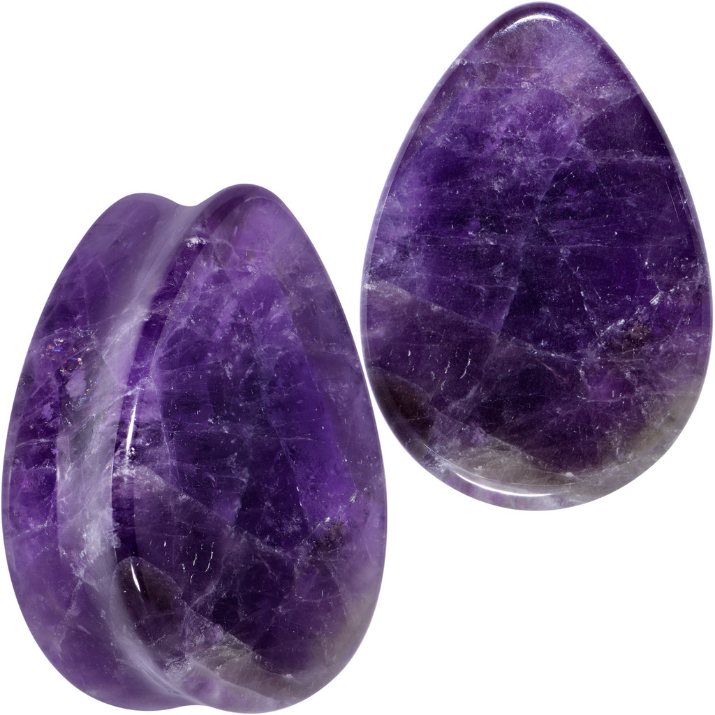 Purple Amethyst Stone Drop Saddle Plug Set | PLUG Saddle | Wiccan Center