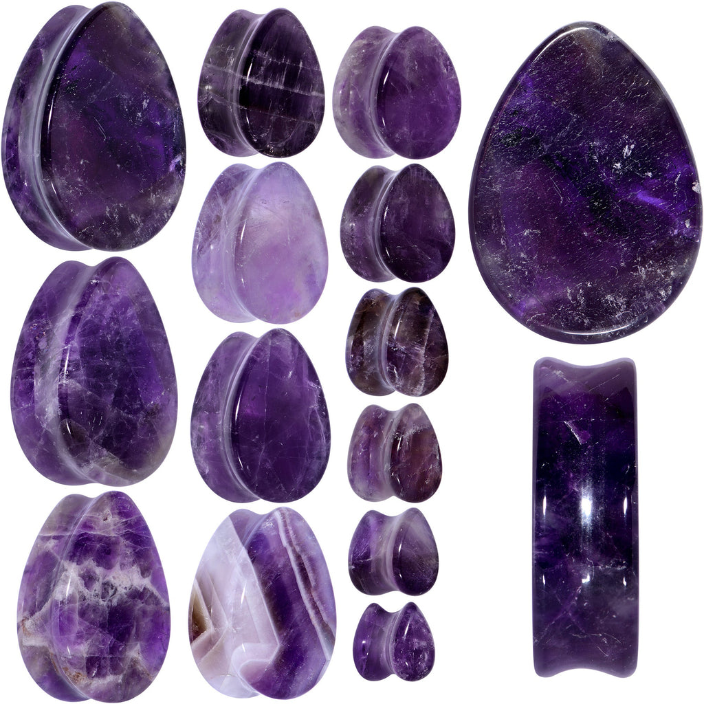 Purple Amethyst Stone Drop Saddle Plug Set | PLUG Saddle | Wiccan Center