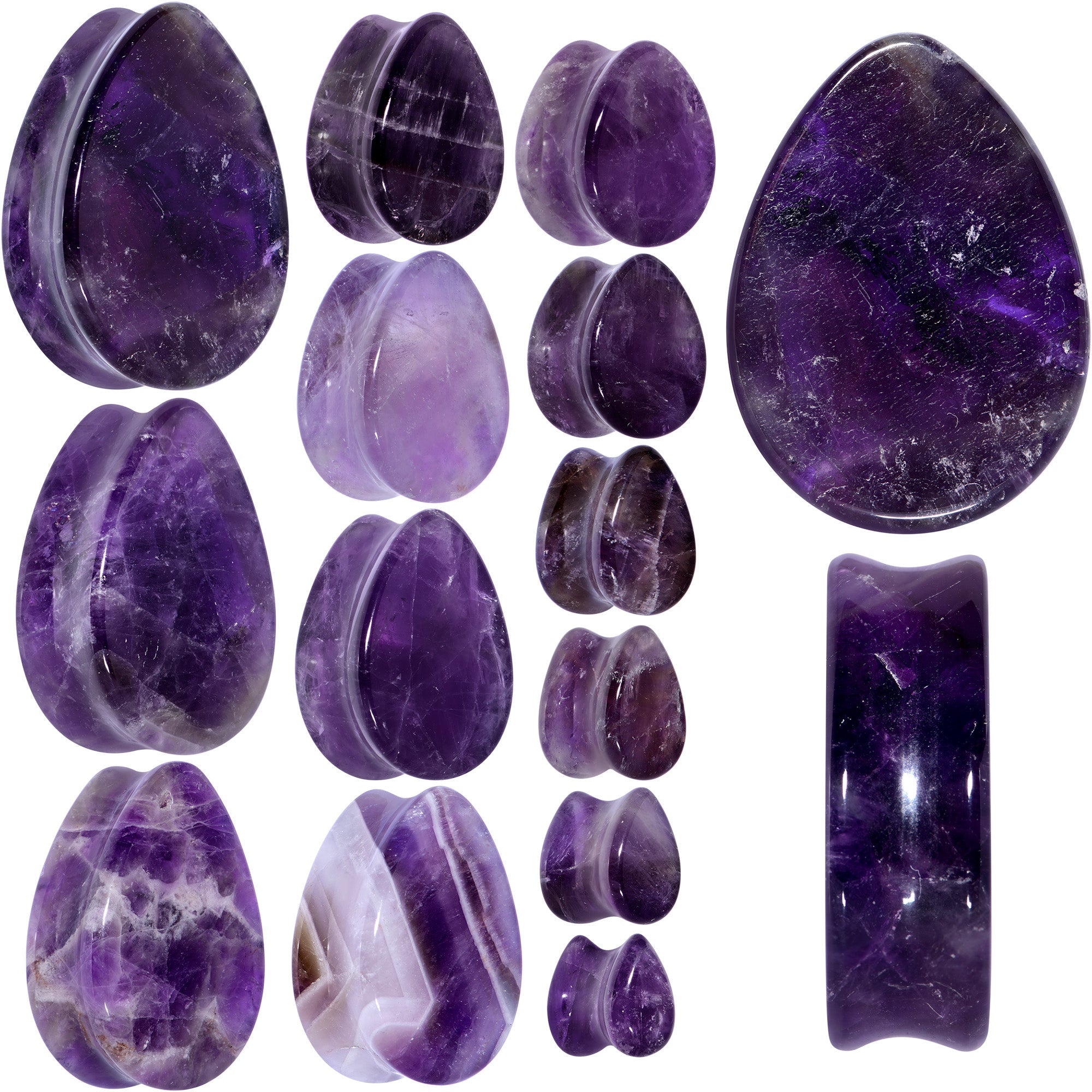 Purple Amethyst Stone Drop Saddle Plug Set | PLUG Saddle | Wiccan Center