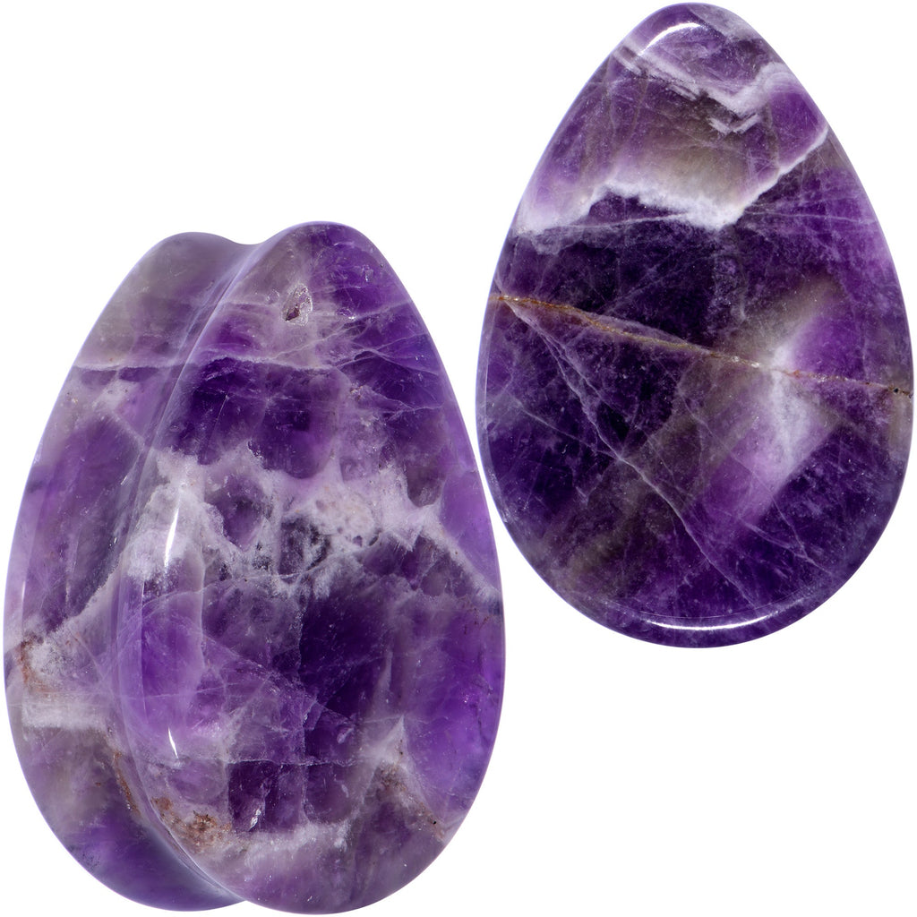 Purple Amethyst Stone Drop Saddle Plug Set | PLUG Saddle | Wiccan Center