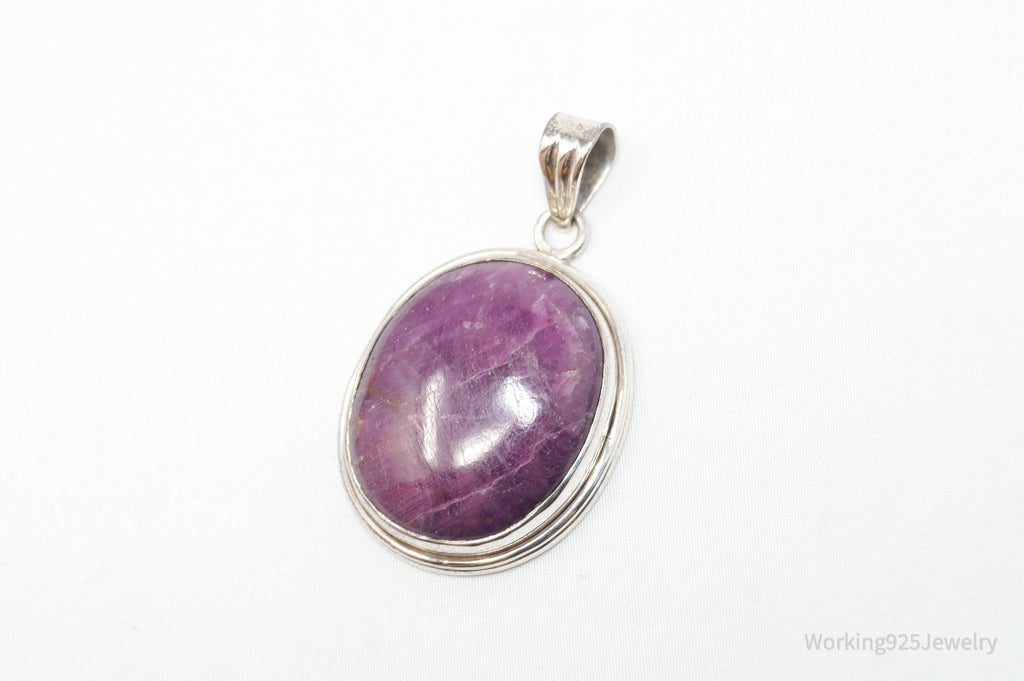 Vintage Large Purple Amethyst Sterling Silver Necklace Pendant | Jewelry > Necklaces > Pendants | Wiccan Center