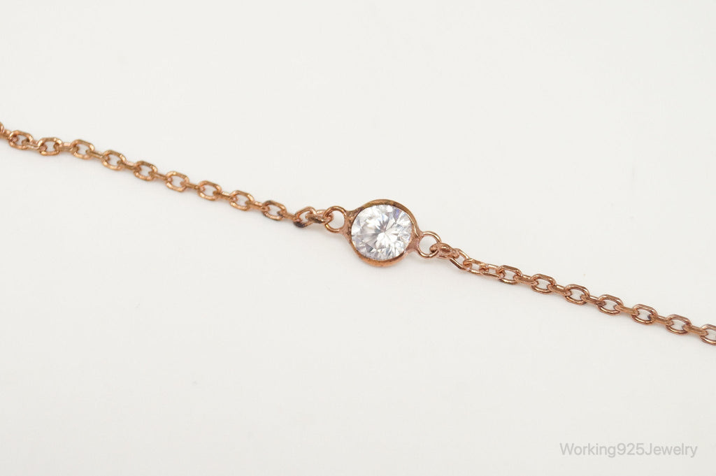 Vintage Rose Gold Vermeil Cubic Zirconia Sterling Silver Necklace | Jewelry > Necklaces > Pendants | Wiccan Center