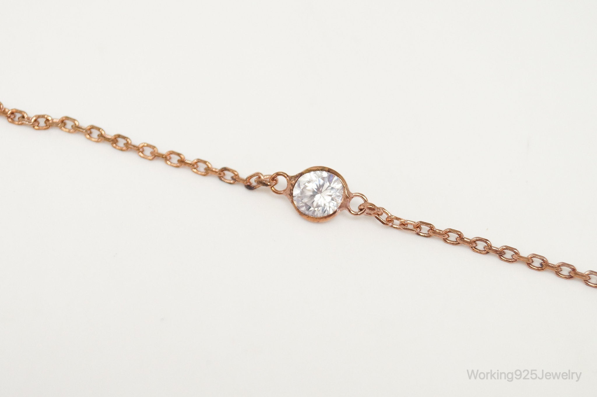 Vintage Rose Gold Vermeil Cubic Zirconia Sterling Silver Necklace | Jewelry > Necklaces > Pendants | Wiccan Center