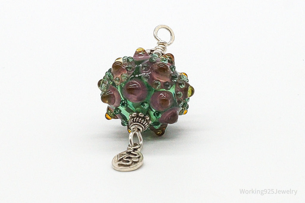 Vintage Large Glass Sterling Silver Pendant | Jewelry > Necklaces > Pendants | Wiccan Center
