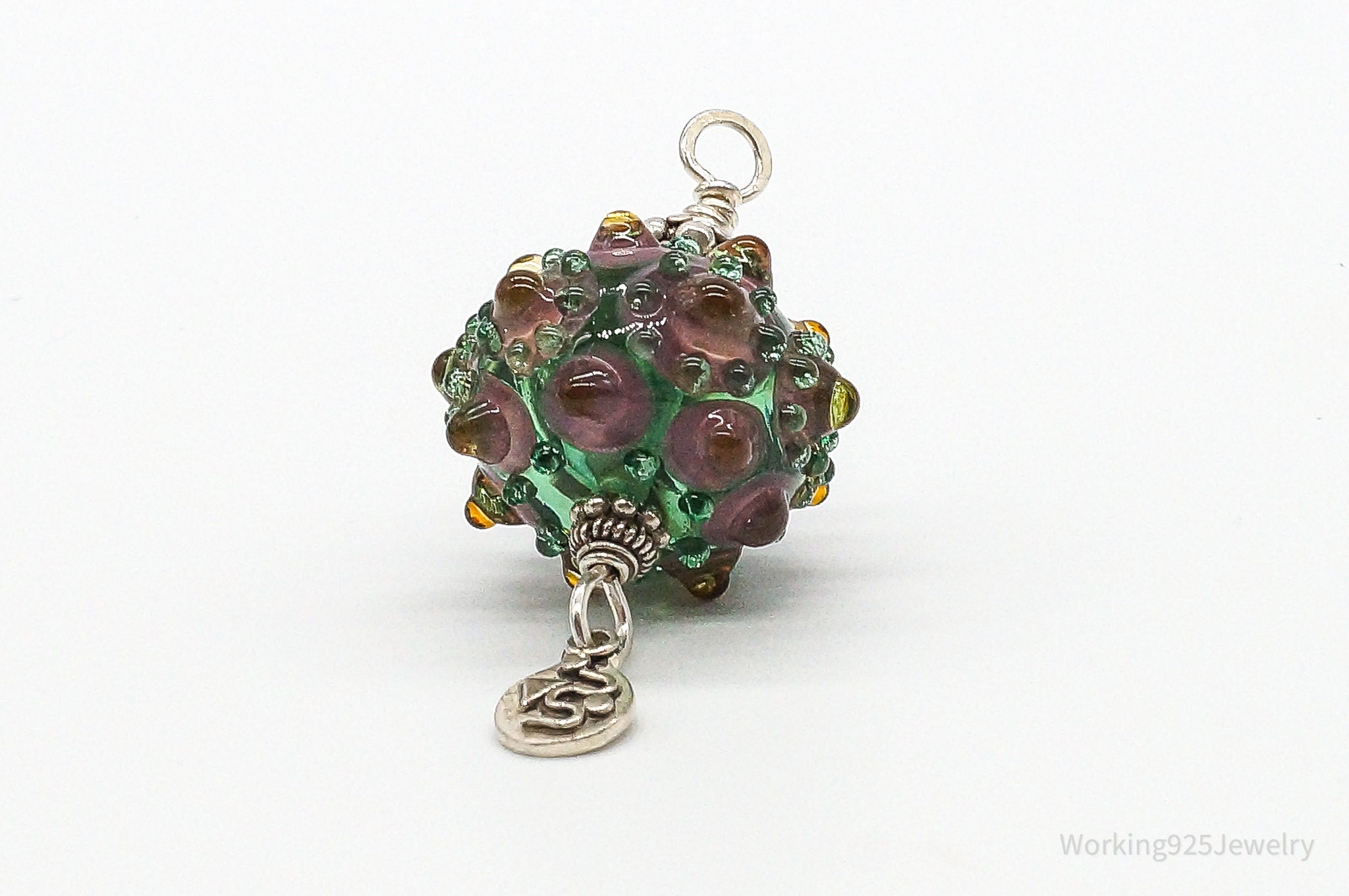 Vintage Large Glass Sterling Silver Pendant | Jewelry > Necklaces > Pendants | Wiccan Center