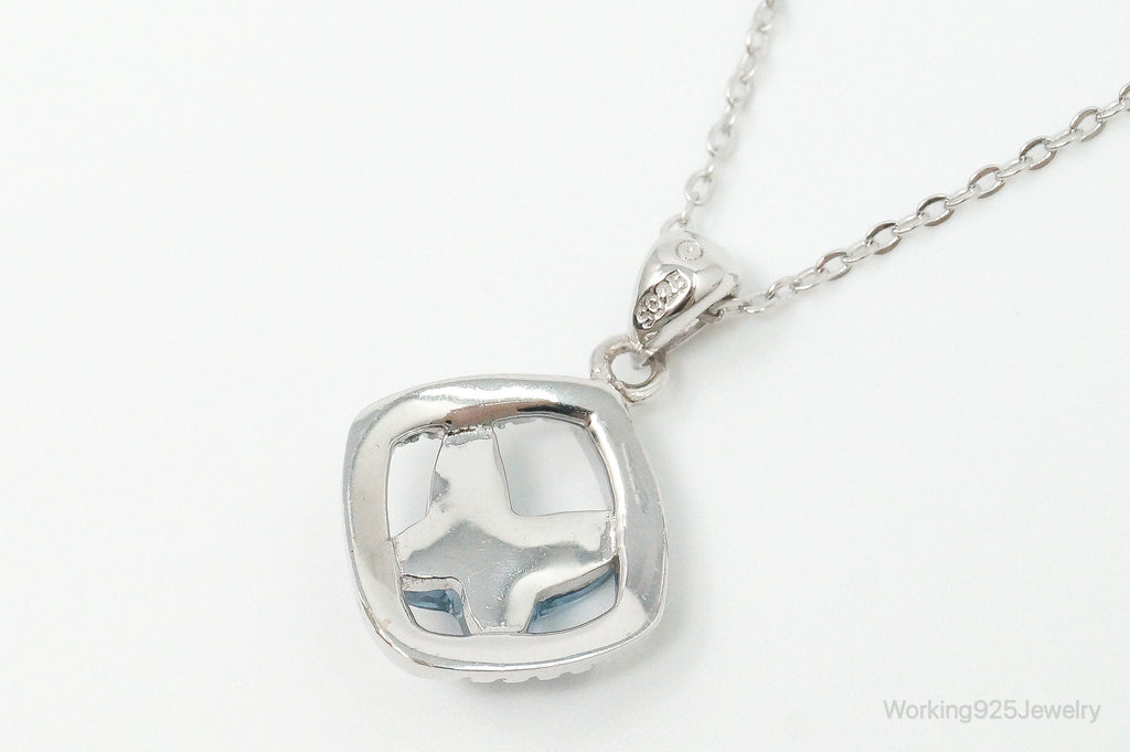 Blue Crystal Cubic Zirconia Butterfly Sterling Silver Necklace | Jewelry > Necklaces > Pendants | Wiccan Center