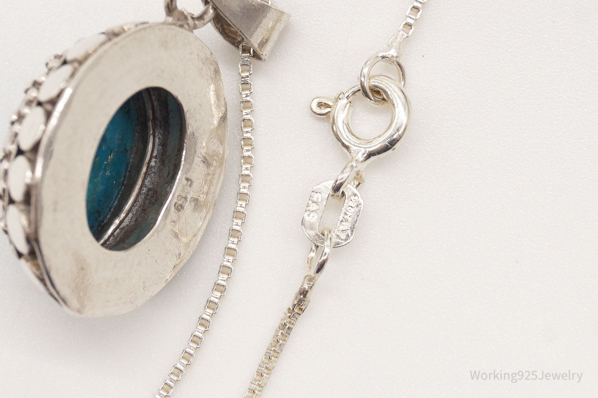 Vintage Turquoise Bali Style Sterling Silver Necklace | Jewelry > Necklaces > Pendants | Wiccan Center