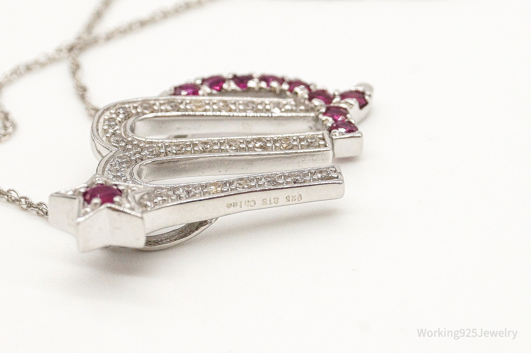 Ruby Cubic Zirconia Scorpio Sterling Silver Necklace | Jewelry > Necklaces > Pendants | Wiccan Center