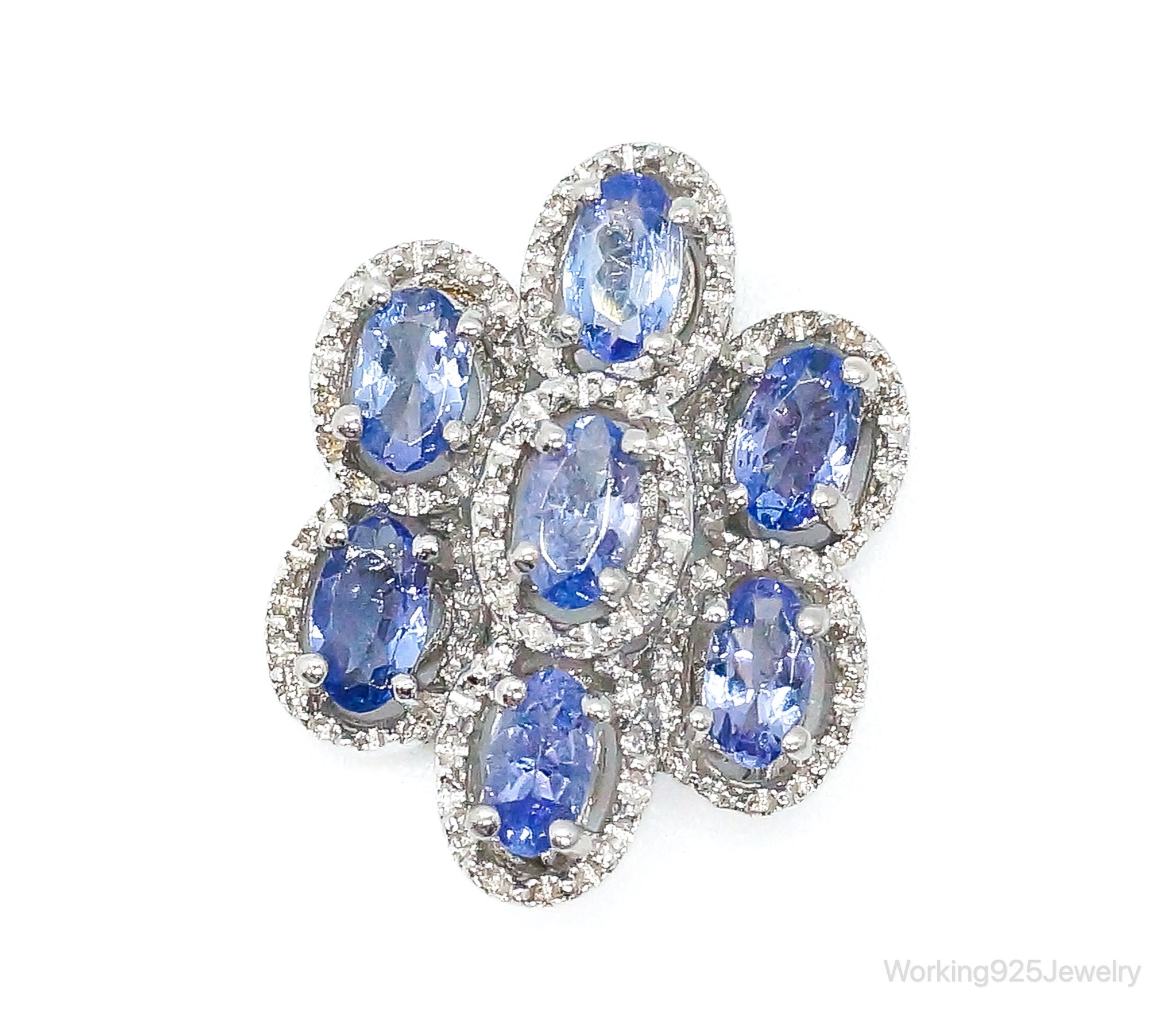 Designer Stauer Iolite Cubic Zirconia Sterling Silver Pendant | Jewelry > Necklaces > Pendants | Wiccan Center