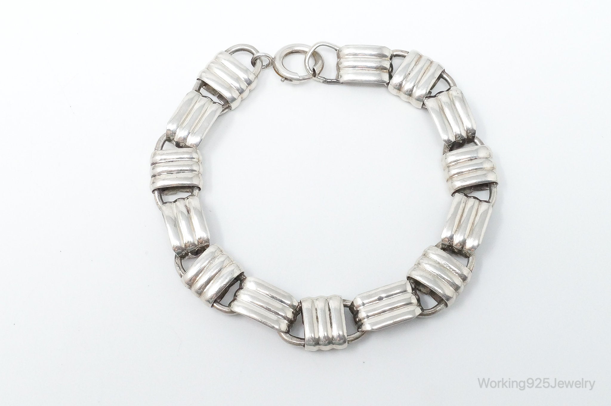 Vintage Designer Napier Modern Large Links Sterling Silver Bracelet | Jewelry > Bracelets | Wiccan Center