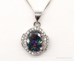 Mystic Topaz Cubic Zirconia Sterling Silver Necklace | Jewelry > Necklaces | Wiccan Center