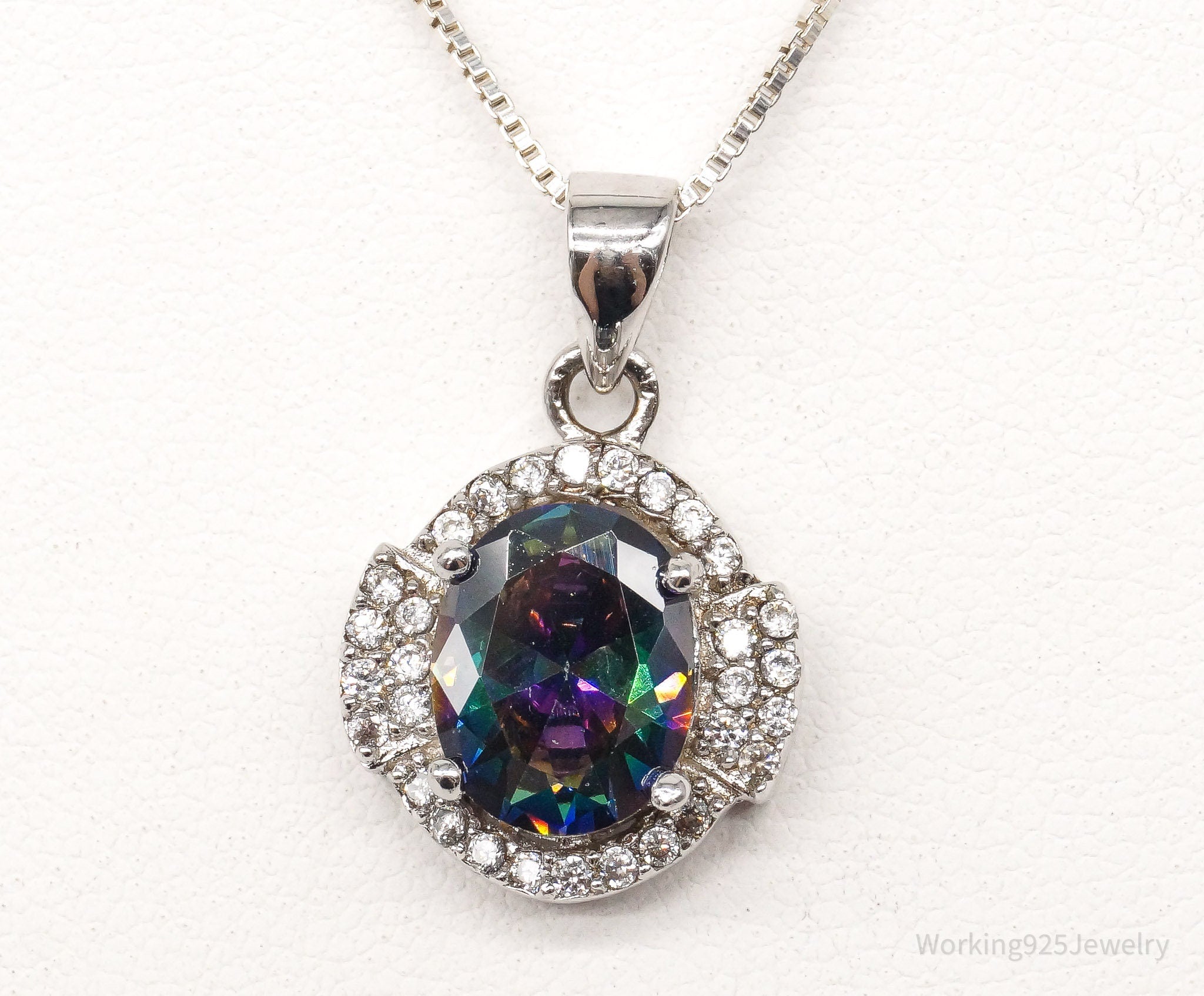 Mystic Topaz Cubic Zirconia Sterling Silver Necklace | Jewelry > Necklaces | Wiccan Center