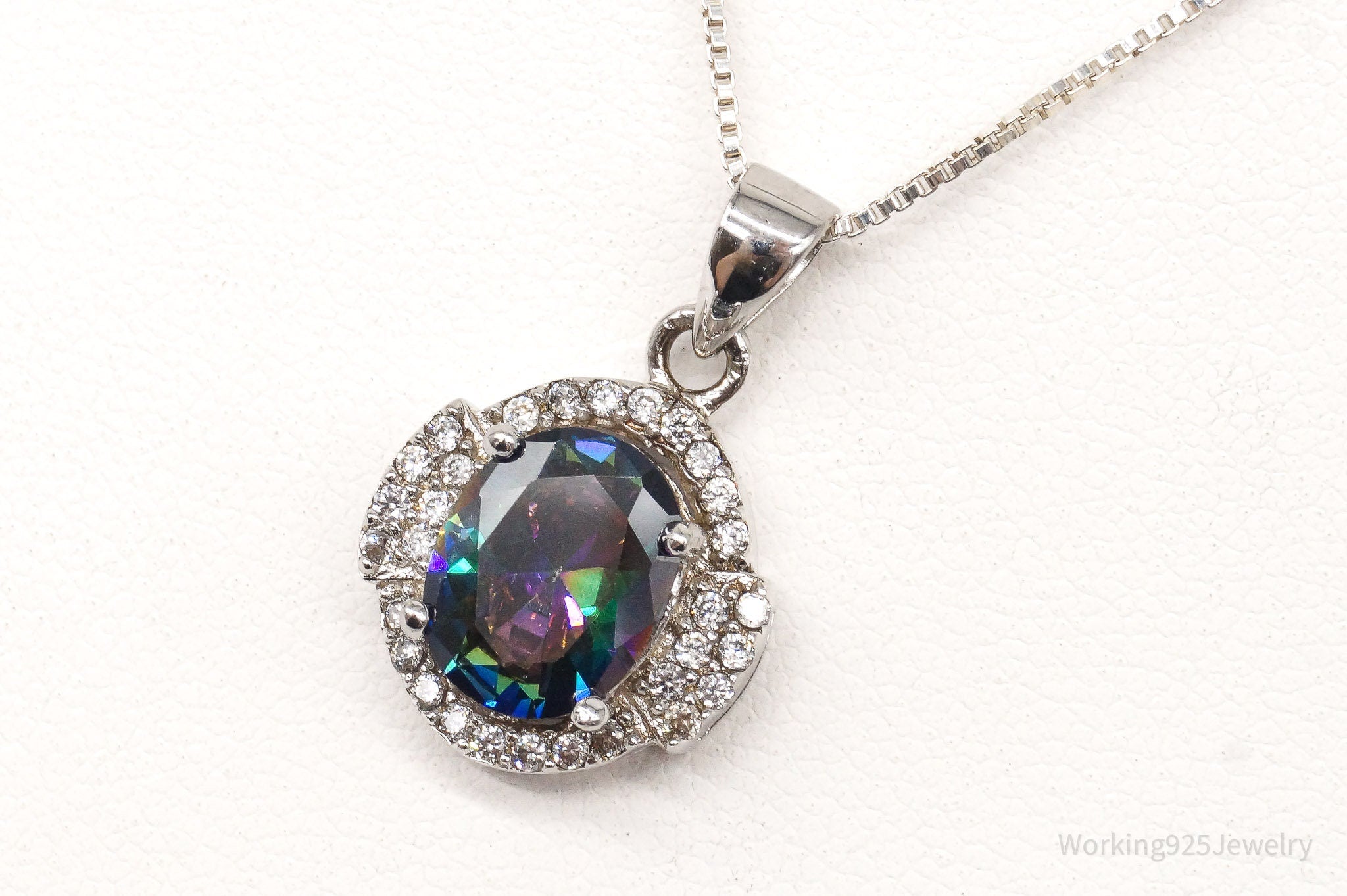 Mystic Topaz Cubic Zirconia Sterling Silver Necklace | Jewelry > Necklaces | Wiccan Center