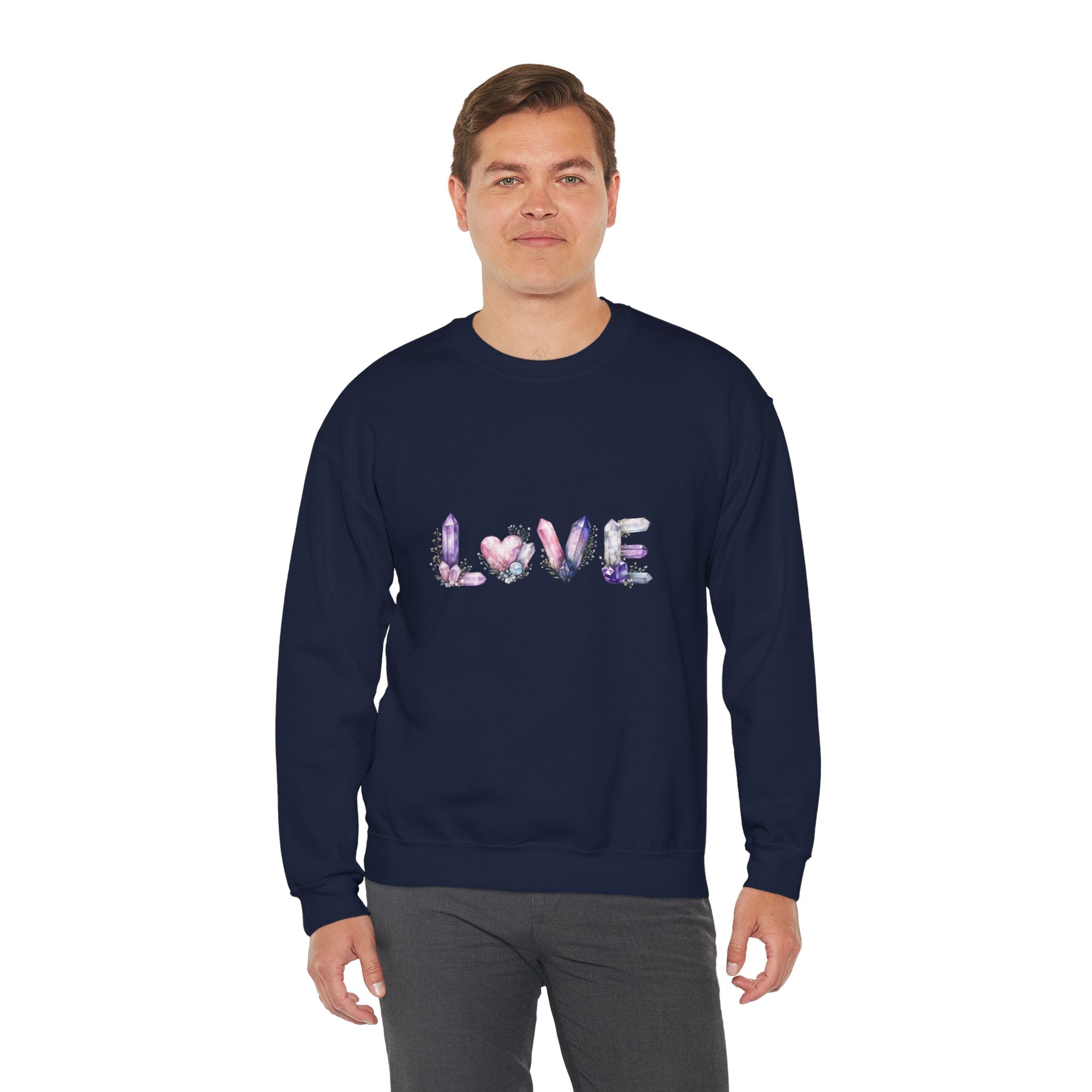 LOVE Crystal Letter Design | Sweatshirt | Wiccan Center