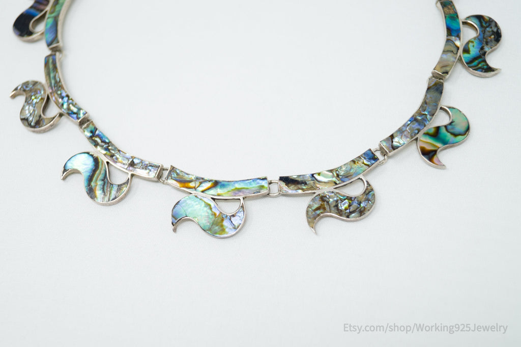 Vintage Designer JE Hecho En Mexico Abalone Shell Sterling Silver Necklace | Jewelry > Necklaces > Pendants | Wiccan Center