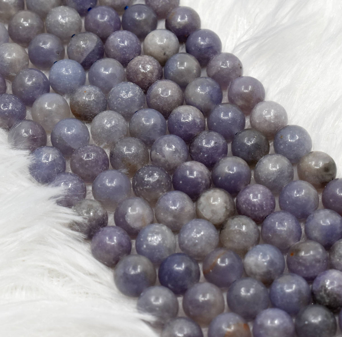 Blue Lepidolite A Grade 6mm, 8mm, 10mm Round Beads