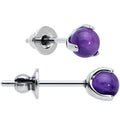 4mm Purple Amethyst Stone Implant Grade Titanium Stud Earrings | EARRINGS Stud | Wiccan Center