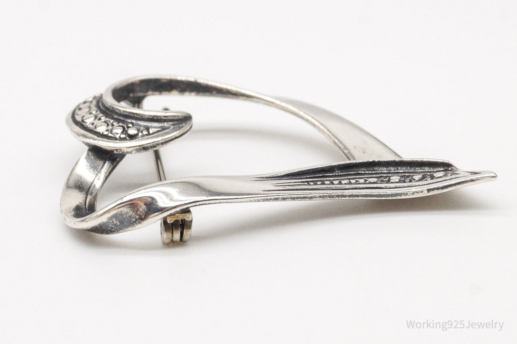 Vintage Open Heart Art Deco Sterling Silver Brooch Pin | Jewelry > Brooches, Pins & Clips | Wiccan Center