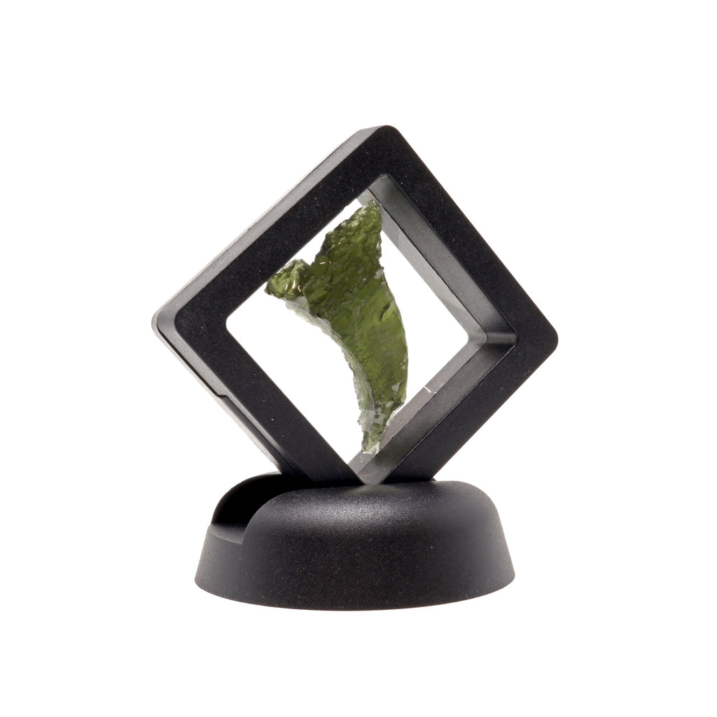 Moldavite Tektite Raw Nugget -Rugged "Sharp Wave" in Gel Case | Crystals & Minerals > Specimens | Wiccan Center