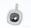 Vintage Designer Hematite Cubic Zirconia Sterling Silver Pendant | Jewelry > Necklaces > Pendants | Wiccan Center