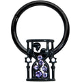 16G 3/8 Purple Gem Black Gothic Hourglass Hinged Segment Ring | SEGMENT RING | Wiccan Center