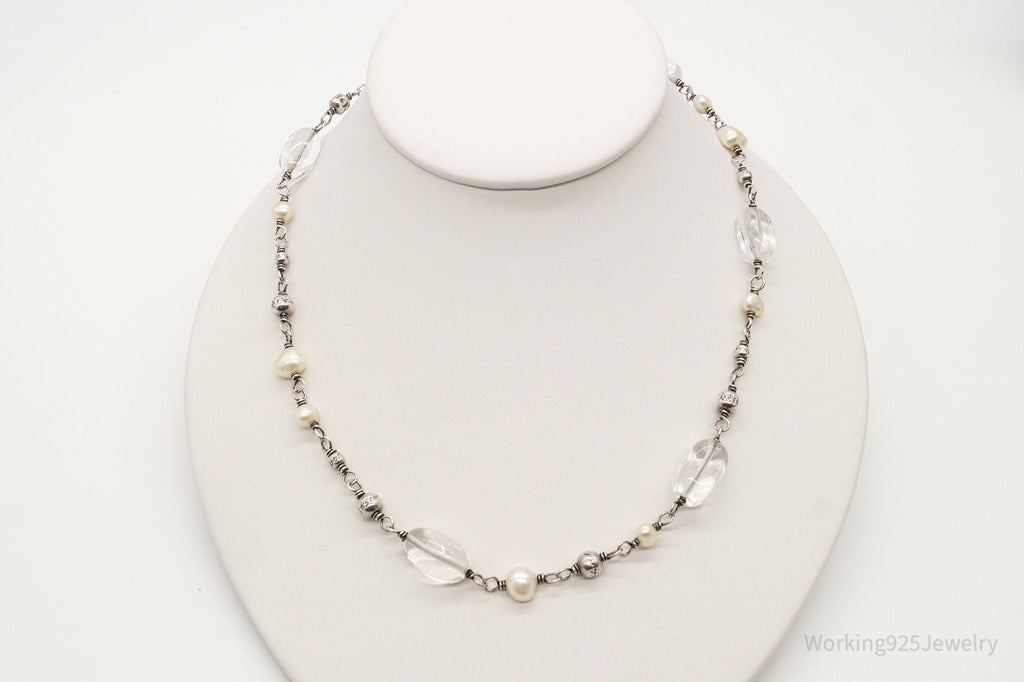 Vintage Retired Silpada Pearl Crystal Quartz Sterling Silver Necklace | Jewelry > Necklaces > Pendants | Wiccan Center