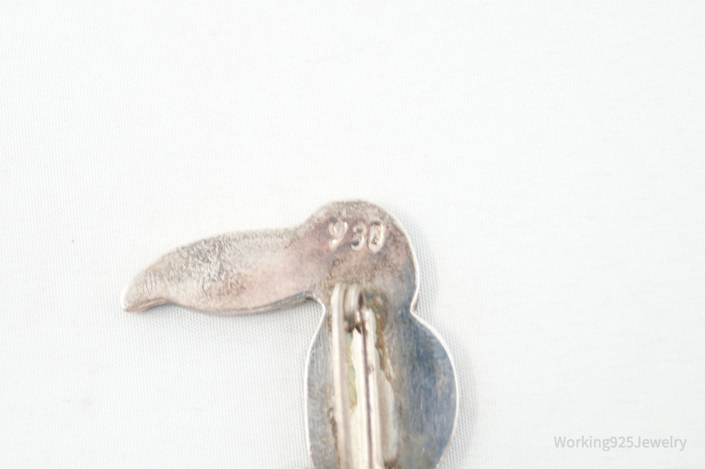 Vintage Handmade Lapis Lazuli Parrot 980 Silver Southwestern Brooch Pendant | Jewelry > Necklaces > Pendants | Wiccan Center