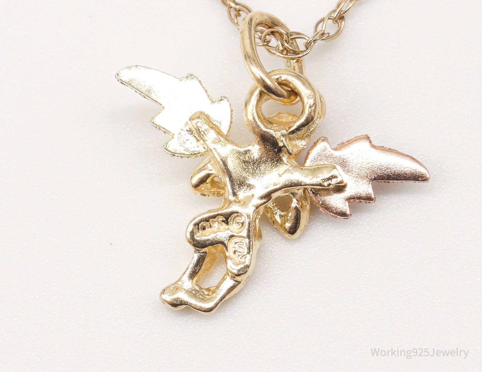 Vintage 14K Gold Filled Angel Chainlink Necklace | Jewelry > Necklaces > Pendants | Wiccan Center