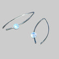 Rainbow Moonstone Crescent Bertoni Earrings - Sterling Silver | Jewelry | Wiccan Center