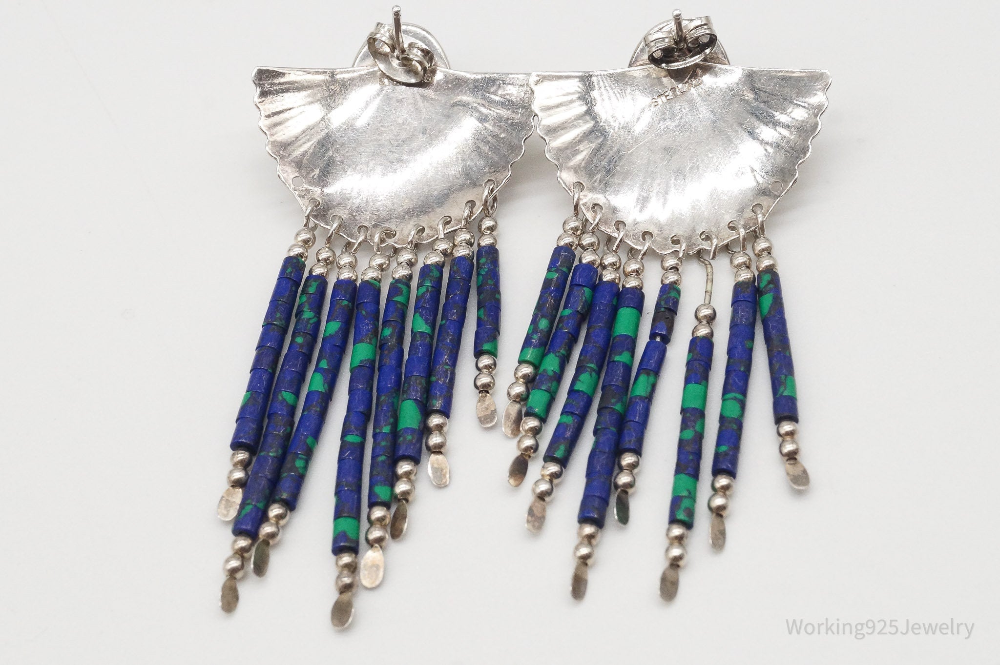 Vintage Native American Azurite Sterling Silver Earrings | Jewelry > Earrings | Wiccan Center