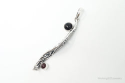 Unique Designer KARA Black Onyx Ruby Sterling Silver Necklace Pendant | Jewelry > Necklaces > Pendants | Wiccan Center
