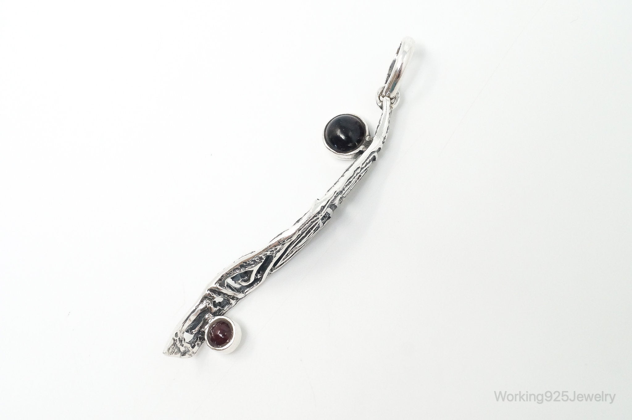 Unique Designer KARA Black Onyx Ruby Sterling Silver Necklace Pendant | Jewelry > Necklaces > Pendants | Wiccan Center