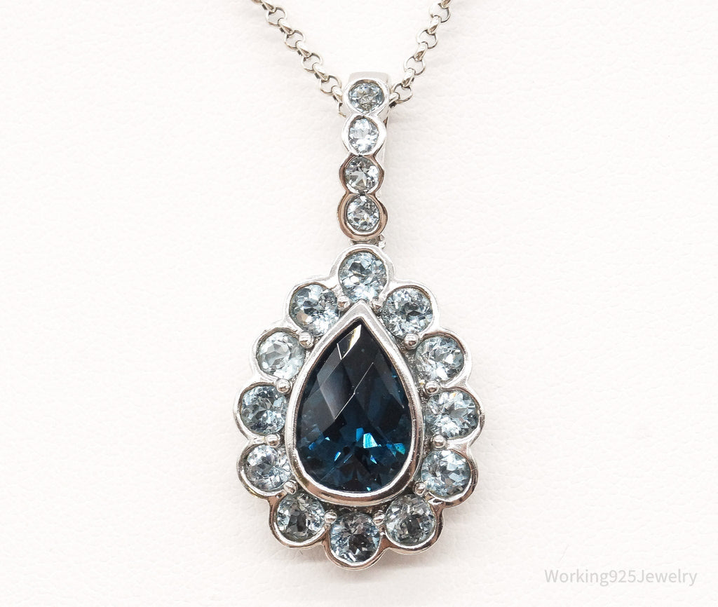 Vintage Blue Topaz Sterling Silver Necklace | Jewelry > Necklaces > Pendants | Wiccan Center