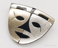 Large Vintage Mexico Warrior Tribal Mask Sterling Silver Two Tone Brooch Pin | Jewelry > Brooches, Pins & Clips | Wiccan Center