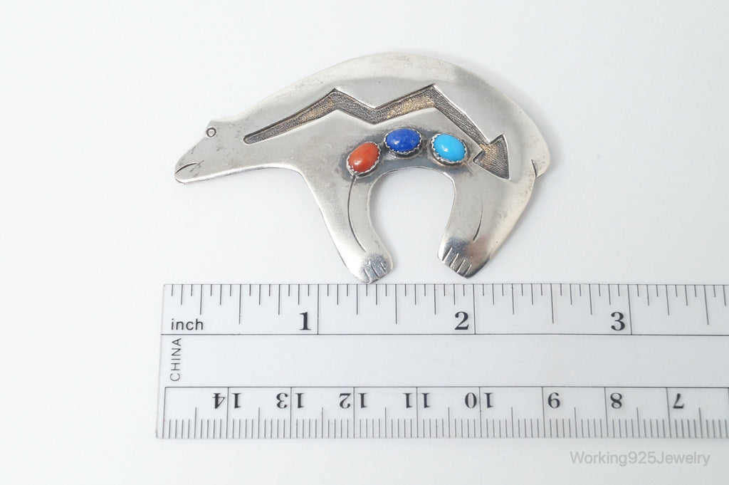 VTG Native American Edith James Bear Handmade Sterling Silver Pendant Pin | Jewelry > Necklaces > Pendants | Wiccan Center