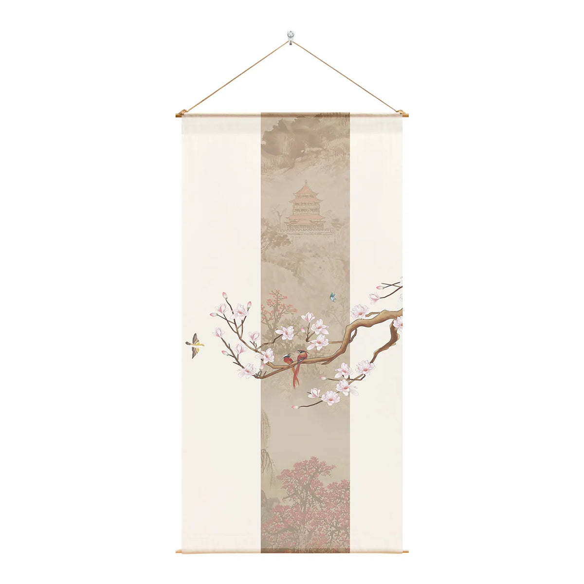 Japanese Zen Sheer Gauze Hanging Room Divider | Tea Room & Meditation Drape | Room Divider | Wiccan Center