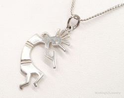 Vintage Native America Dancing Kokopelli Sterling Silver Necklace | Jewelry > Necklaces > Pendants | Wiccan Center