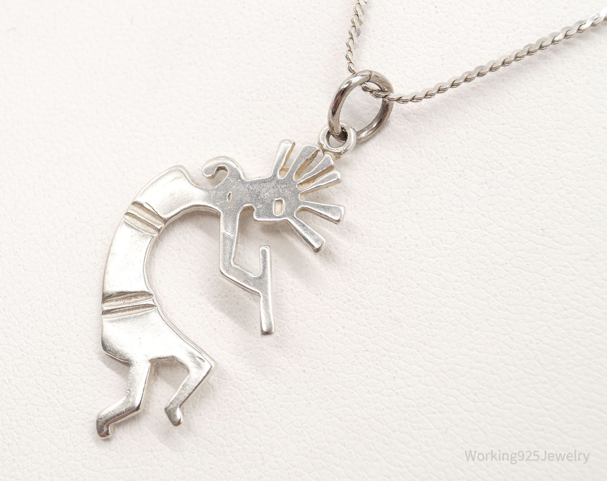 Vintage Native America Dancing Kokopelli Sterling Silver Necklace | Jewelry > Necklaces > Pendants | Wiccan Center