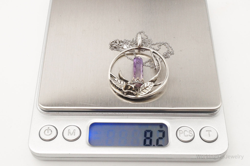 Vintage Amethyst Crystal Sterling Silver Necklace | Jewelry > Necklaces > Pendants | Wiccan Center