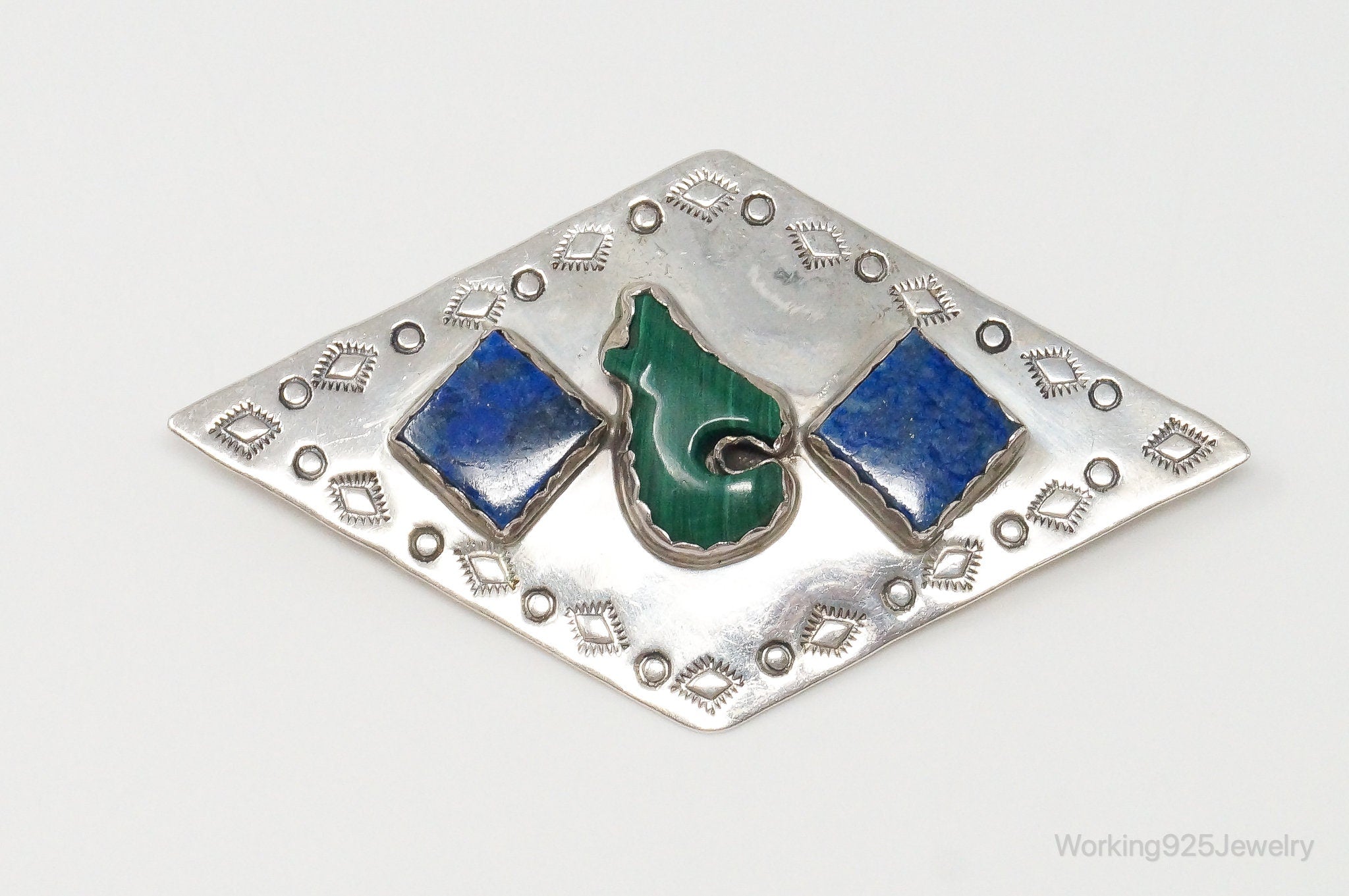 Large VTG Native American Wilbur Wauneka Bear Sterling Silver Pendant Pin | Jewelry > Necklaces > Pendants | Wiccan Center