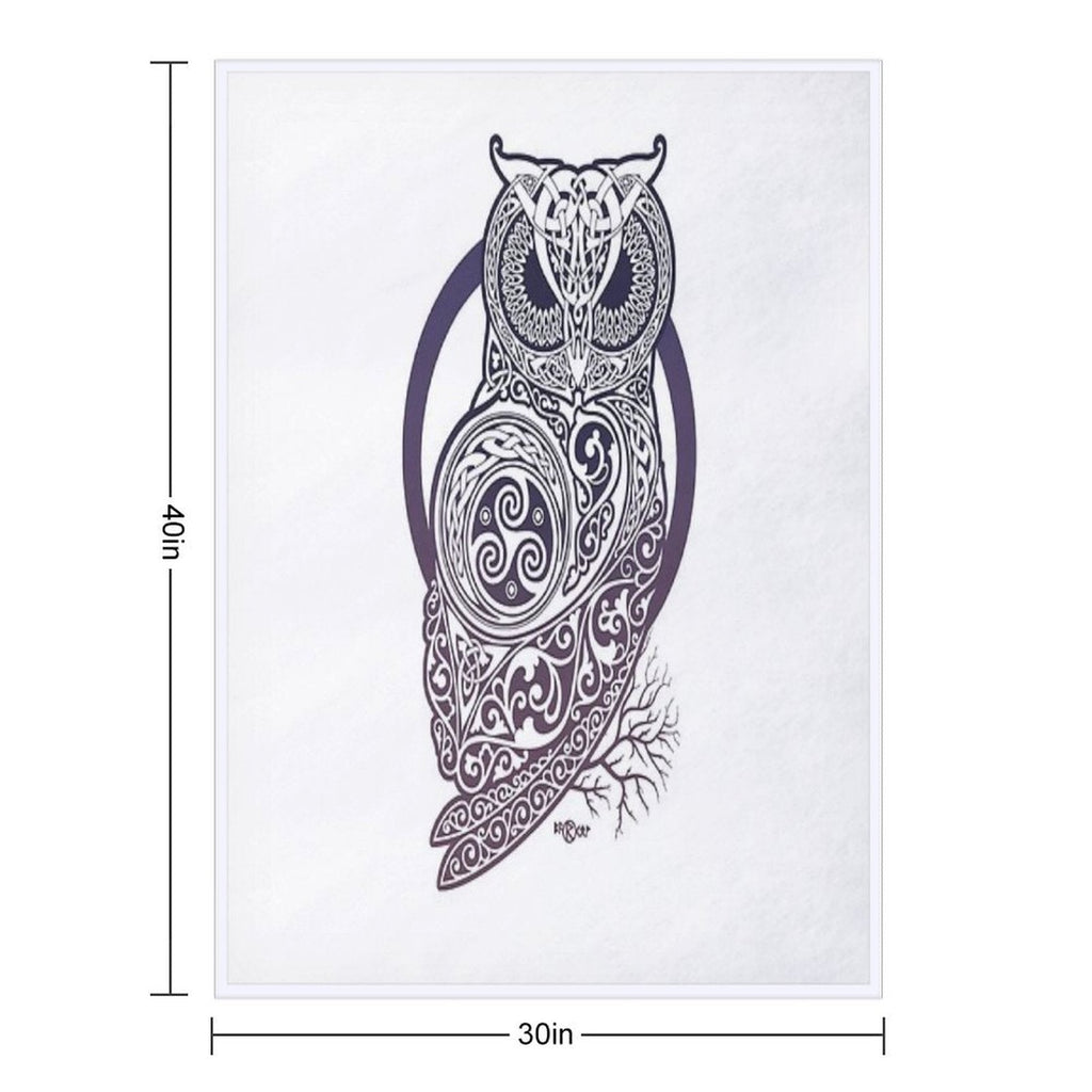 CELTIC OWL Travel-friendly Throw Blanket