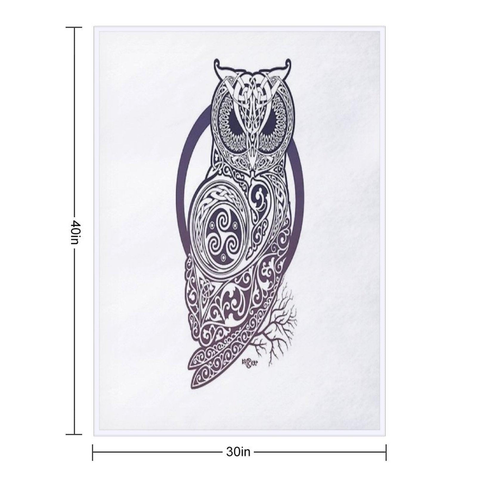 CELTIC OWL Travel-friendly Throw Blanket