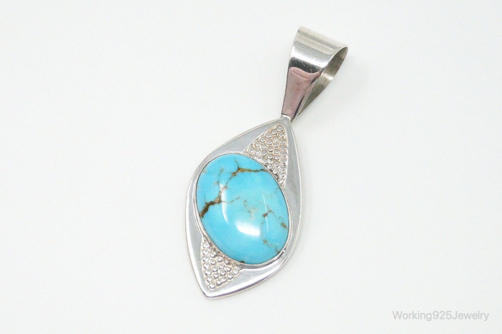 Vintage Desert Rose Trading Co Large Turquoise Sterling Silver Pendant | Jewelry > Necklaces > Pendants | Wiccan Center