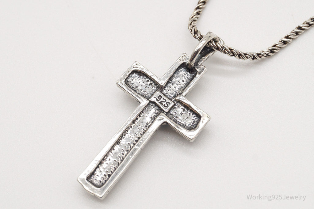 Vintage Blue Opal Sterling Silver Cross Necklace | Jewelry > Necklaces > Pendants | Wiccan Center