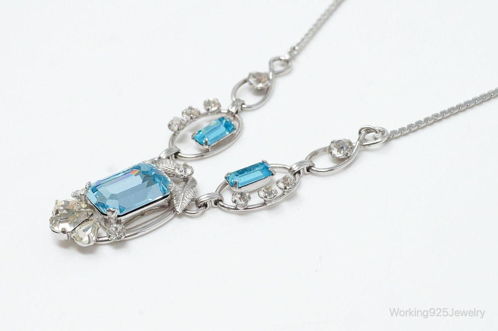 Vintage Designer Van Dell Blue Topaz Cubic Zirconia Sterling Silver Necklace | Jewelry > Necklaces > Pendants | Wiccan Center